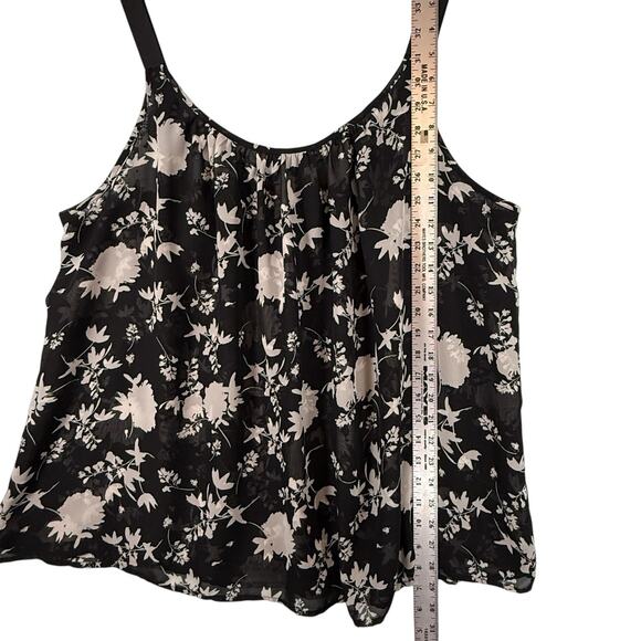 Lane Bryant SIZE 22 Womens Grosgrain Ribbon Straps Black White Floral Chiffon - Picture 4 of 10